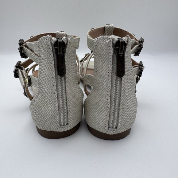 Sam & Libby Rhonda Gladiator Sandals Womans 6 Gray Gold Bling Rinestones Strapy - Picture 5 of 7